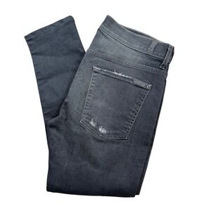 7 For All Mankind Paxtyn Jeans Mens 33x26 Gray Distressed Ripped Slim Stretch